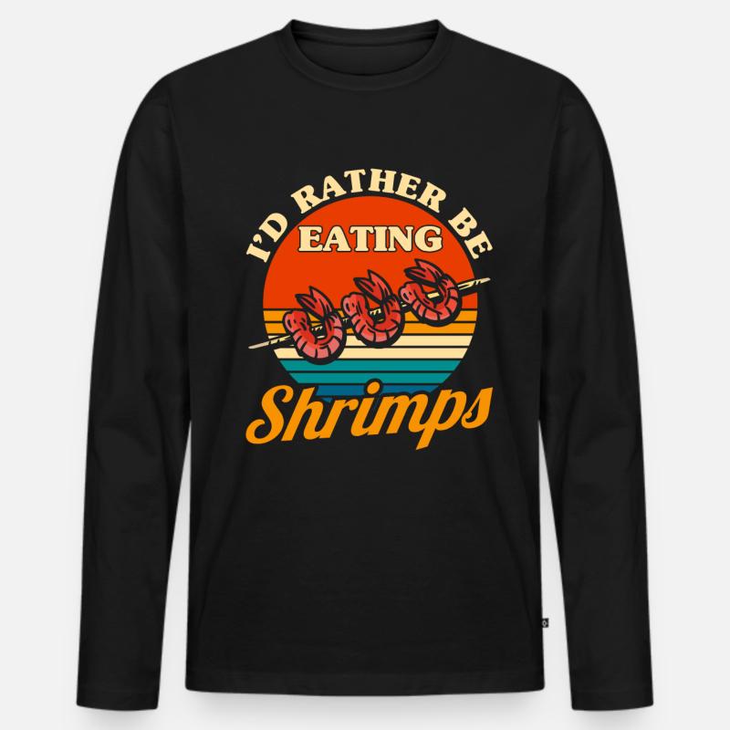 Meeresfrüchte Liebhaber Geschenk Meeresfrüchte - Männer Premium Bio Langarmshirt - Schwarz