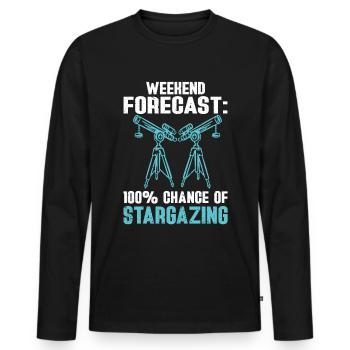 Stargazer Poison Cosmology Stargazing - Men's Premium Organic Long Sleeve Shirt - black - Front - Nico (187cm)