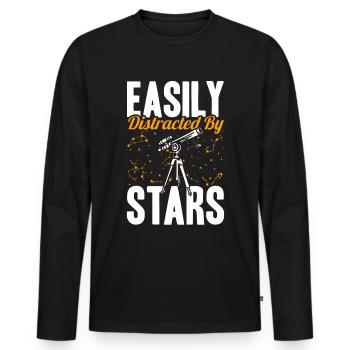 Stargazer Poison Cosmology Stargazing - Men's Premium Organic Long Sleeve Shirt - black - Front - Nico (187cm)
