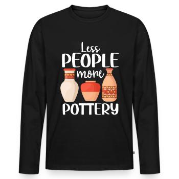Ceramic Oven Cermaicist Ceramic Clay Oven Pot - Men's Premium Organic Long Sleeve Shirt - black - Front - Nico (187cm)