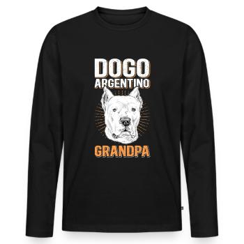 Dogo Argentino Grandpa Dog Owner Cadeau - T-shirt manches longues Premium bio Homme - noir - Devant - Nico (187cm)