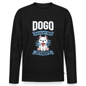 Dogo Argentino Grand-père | Cadeau du propriétaire de chien - T-shirt manches longues Premium bio Homme - noir - Devant - Nico (187cm)