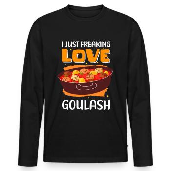 Amateurs de goulasch | Cadeau de goulasch hongrois - T-shirt manches longues Premium bio Homme - noir - Devant - Nico (187cm)