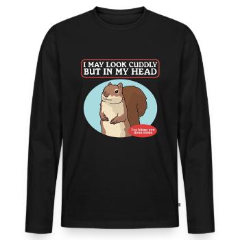 Cute Squirrel Squirrel Grey Squirrel Gift - Men's Premium Organic Long Sleeve Shirt - black - Front - Nico (187cm)