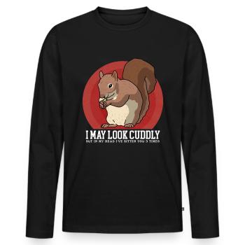 Cute Squirrel Squirrel Gift - Men's Premium Organic Long Sleeve Shirt - black - Front - Nico (187cm)