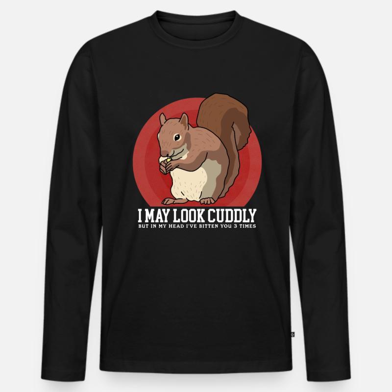 Cute Squirrel Squirrel Gift - Men's Premium Organic Long Sleeve Shirt - black
