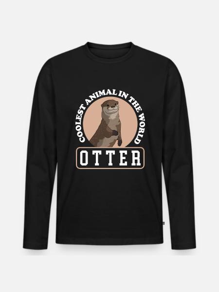 Otter Sea Otter | Otter Gift - Men's Premium Organic Long Sleeve Shirt - black
