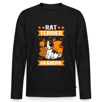 Rat Terrier Grandpa Hunde Hundebesitzer Geschenk - Männer Premium Bio Langarmshirt - Schwarz - Vorne - Nico (187cm)