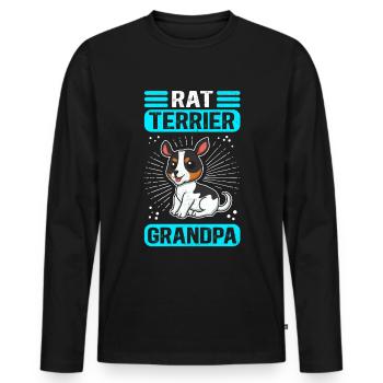 Rat Terrier Grandpa Hund Hundebesitzer Geschenk - Männer Premium Bio Langarmshirt - Schwarz - Vorne - Nico (187cm)