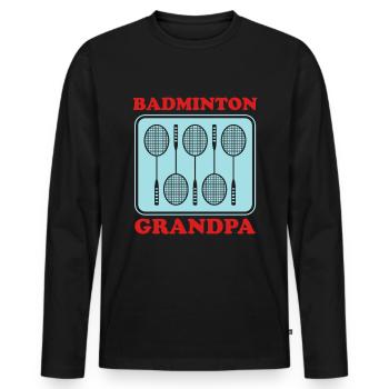 Badminton Grandpa Sport Badminton Player Cadeau - T-shirt manches longues Premium bio Homme - noir - Devant - Nico (187cm)