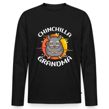 Chinchilla Grand-mère propriétaire Chinchillas cadeau Chinchillas - T-shirt manches longues Premium bio Homme - noir - Devant - Nico (187cm)
