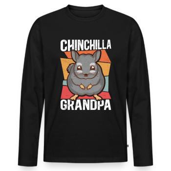 Chinchilla Grand-père propriétaire Chinchillas cadeau - T-shirt manches longues Premium bio Homme - noir - Devant - Nico (187cm)