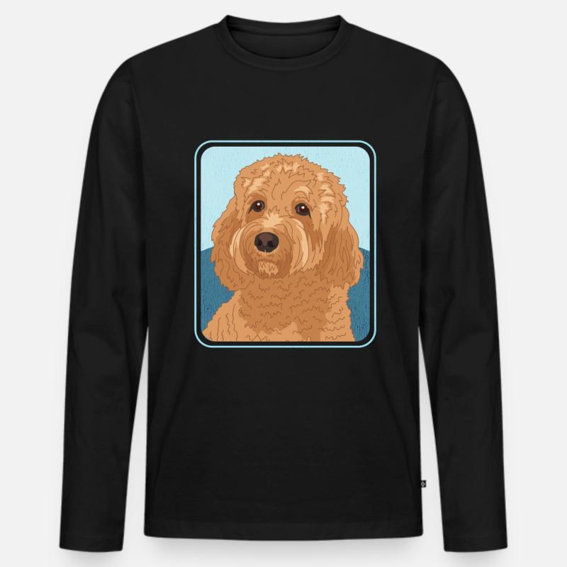 Cavapoo hunde Cavoodle hund ejer gave - Premium økologisk langærmet T-shirt til mænd - sort