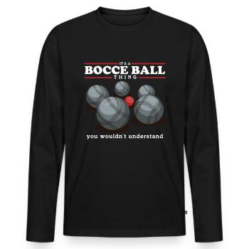 Boccia Bocce Boccia Player Boules Cadeau - T-shirt manches longues Premium bio Homme - noir - Devant - Nico (187cm)