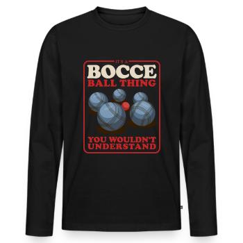 Boccia Joueur de Boccia Bocce Boules cadeau - T-shirt manches longues Premium bio Homme - noir - Devant - Nico (187cm)