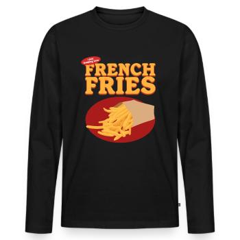 French fries fast food fries fast food gift - Men's Premium Organic Long Sleeve Shirt - black - Front - Nico (187cm)