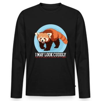 Red Panda Red Pandas Red Panda Gift - Men's Premium Organic Long Sleeve Shirt - black - Front - Nico (187cm)