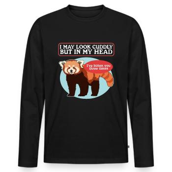 Red Panda Red Panda | Red Pandas Gift - Men's Premium Organic Long Sleeve Shirt - black - Front - Nico (187cm)