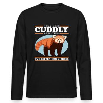Red Panda Red Panda Red Pandas Gift - Men's Premium Organic Long Sleeve Shirt - black - Front - Nico (187cm)