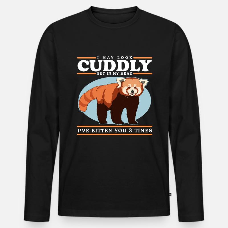 Roter Panda Red Panda Rote Pandas Geschenk - Männer Premium Bio Langarmshirt - Schwarz