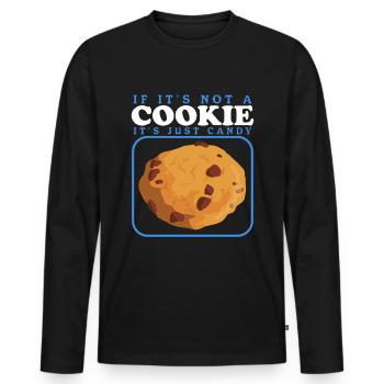Cookies Cookies Cookie Baking Cookies Cadeau - T-shirt manches longues Premium bio Homme - noir - Devant - Nico (187cm)