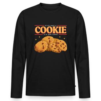 Cookies Cookie Baking Cookie Cookie Gift - T-shirt manches longues Premium bio Homme - noir - Devant - Nico (187cm)