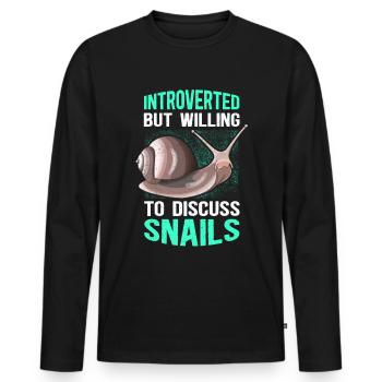 escargots drôle cadeau d’escargot - T-shirt manches longues Premium bio Homme - noir - Devant - Nico (187cm)