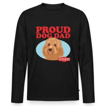 Cavapoo Dad Hund Cavoodle Hundebesitzer Geschenk - Männer Premium Bio Langarmshirt - Schwarz - Vorne - Nico (187cm)
