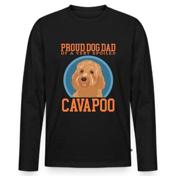 Cavapoo Dad Hunde Cavoodle Hundebesitzer Geschenk - Männer Premium Bio Langarmshirt - Schwarz - Vorne - Nico (187cm)