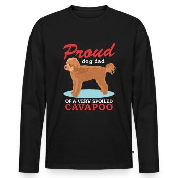 Cavapoo Dad Dogs Dog Owner Cavoodle Gift - Men's Premium Organic Long Sleeve Shirt - black - Front - Nico (187cm)
