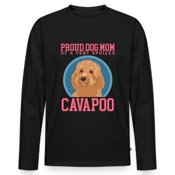 Cavapoo Mom Dogs Cavoodle Dog Owner Gift - Men's Premium Organic Long Sleeve Shirt - black - Front - Nico (187cm)