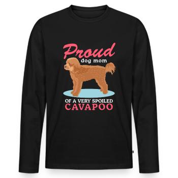 Cavapoo Mom Dogs Dog Owner Cavoodle Gift - Men's Premium Organic Long Sleeve Shirt - black - Front - Nico (187cm)