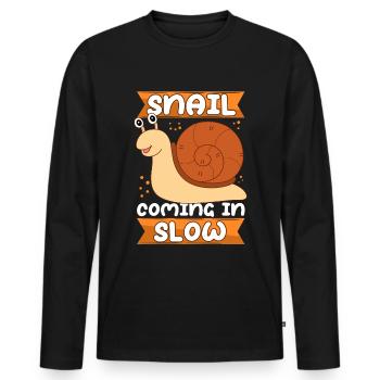 Snail Funny Snails Gift - Men's Premium Organic Long Sleeve Shirt - black - Front - Nico (187cm)