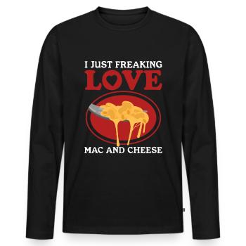 Macaroni and Cheese Mac And Cheese Gift - Men's Premium Organic Long Sleeve Shirt - black - Front - Nico (187cm)