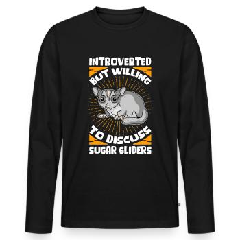 Sugar Glider Short-Head Glider Cadeau - T-shirt manches longues Premium bio Homme - noir - Devant - Nico (187cm)