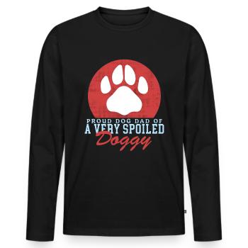 Dog Daddy Master Dogs Dog Owner Cadeau - T-shirt manches longues Premium bio Homme - noir - Devant - Nico (187cm)