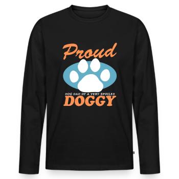 Dog Daddy Master Dog Owner Dog Gift - T-shirt manches longues Premium bio Homme - noir - Devant - Nico (187cm)