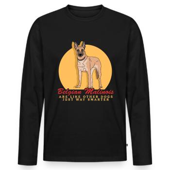 Belgian Shepherd Malinois Dogs Gift - Men's Premium Organic Long Sleeve Shirt - black - Front - Nico (187cm)