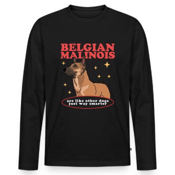 Belgian Shepherd Dog | Malinois Dog Gift - Men's Premium Organic Long Sleeve Shirt - black - Front - Nico (187cm)