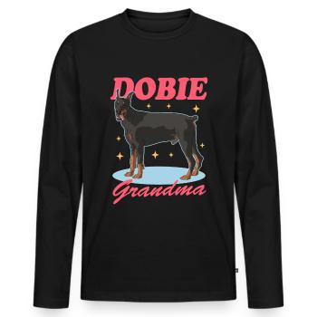 Doberman Dobie Grandma Dog Owner Gift - Men's Premium Organic Long Sleeve Shirt - black - Front - Nico (187cm)