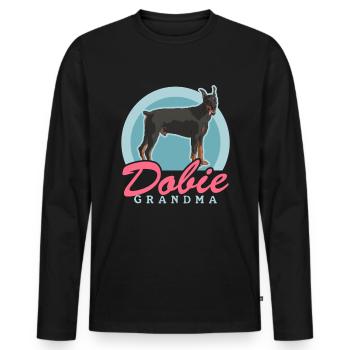 Doberman Dobie Grandma Dog Owner Gift - Men's Premium Organic Long Sleeve Shirt - black - Front - Nico (187cm)