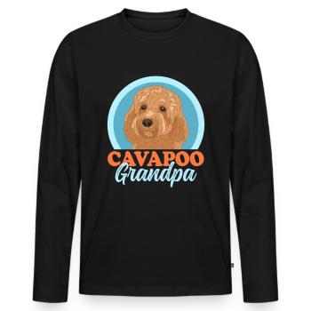 Cavapoo Grandpa Hundebesitzer Cavoodle Geschenk - Männer Premium Bio Langarmshirt - Schwarz - Vorne - Nico (187cm)