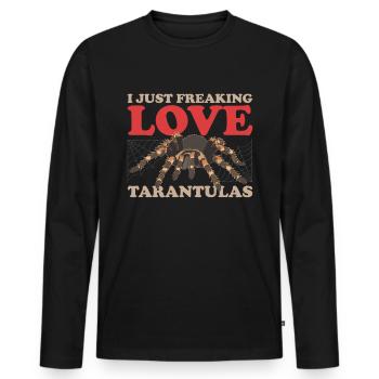Tarentules Araignée Tarentule Cadeau - T-shirt manches longues Premium bio Homme - noir - Devant - Nico (187cm)