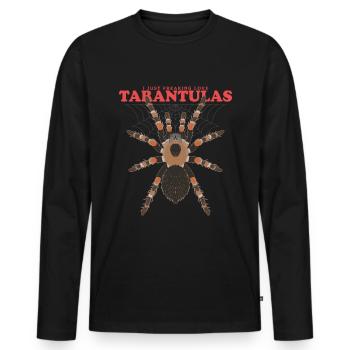 Tarentules Tarentule Araignée Cadeau - T-shirt manches longues Premium bio Homme - noir - Devant - Nico (187cm)