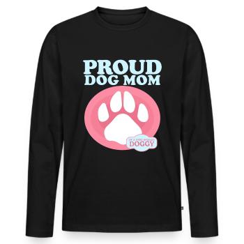 Chien Maman Propriétaire Chien Maîtresse Chien Cadeau - T-shirt manches longues Premium bio Homme - noir - Devant - Nico (187cm)