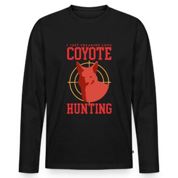 Chasseur Chasse Hunt Huntress Permis de Chasse Cadeau - T-shirt manches longues Premium bio Homme - noir - Devant - Nico (187cm)