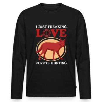 Hunter Huntress Hunting Hunting Hunting Permis de chasse Cadeau - T-shirt manches longues Premium bio Homme - noir - Devant - Nico (187cm)