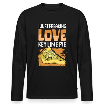 Lime Pie Cake Lemon Cake Gift - Men's Premium Organic Long Sleeve Shirt - black - Front - Nico (187cm)