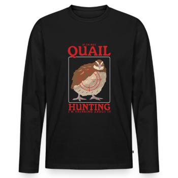 Chasse, Chasse à la caille, Caille, Chasseur, Caille, Cadeau - T-shirt manches longues Premium bio Homme - noir - Devant - Nico (187cm)