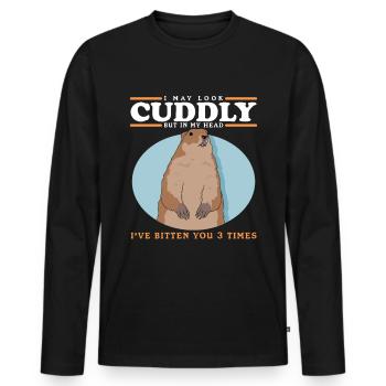 Murmeltiere Mankai Groundhog Munggen Geschenk - Männer Premium Bio Langarmshirt - Schwarz - Vorne - Nico (187cm)